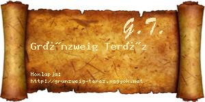 Grünzweig Teréz névjegykártya